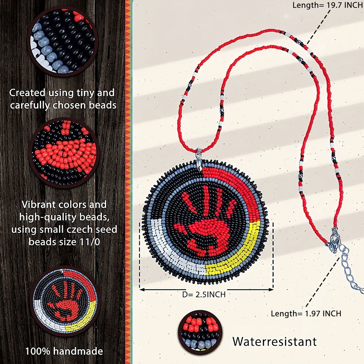 Indigenous Women Inspired Handmade Beaded Wire Pendant Necklace