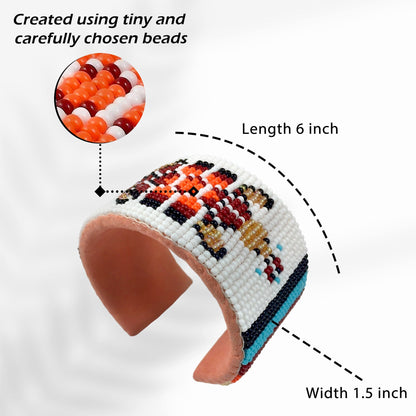 Native Style Beaded Cuff Bracelet, Handmade Czech Glass Bead Jewelry