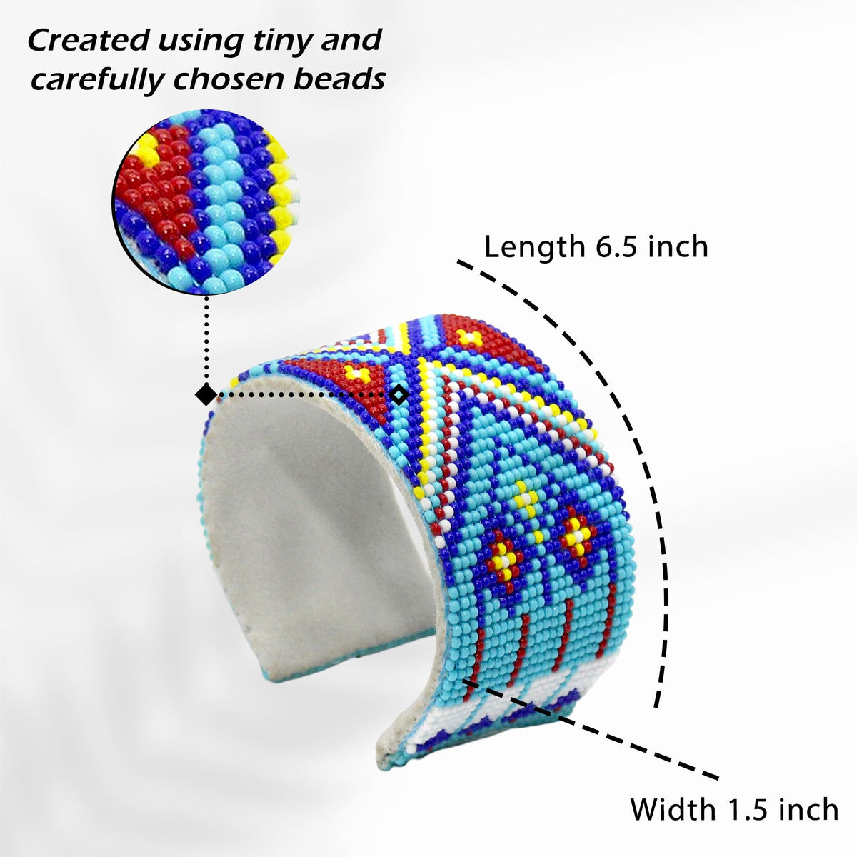 Native American Inspired Handmade Beaded Cuff Bracelet for Women