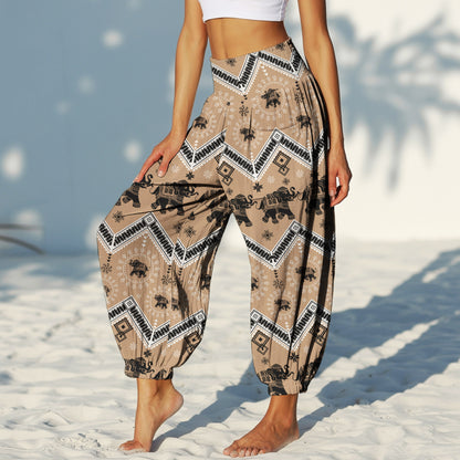 Elephant Vibe Harem Pants – Boho Yoga Pants with Pockets
