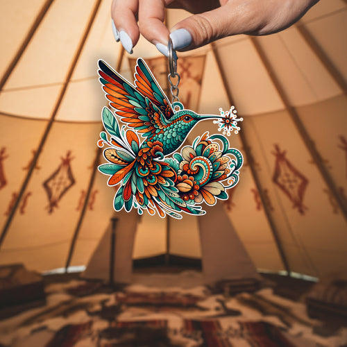 Native Hummingbird Keychain – Spiritual Animal Totem, Boho Gift for Hummingbird  Lovers