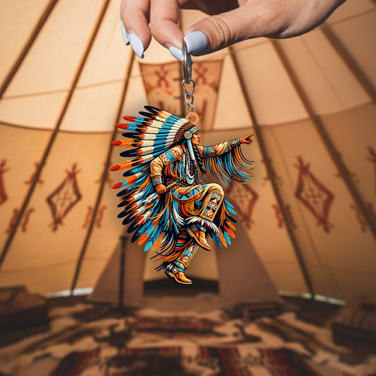 Native Chiefsr Keychain – Spiritual Animal Totem, Boho Gift for Native Chiefs Lovers