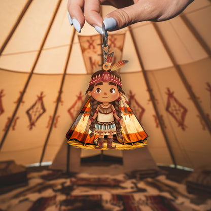 Native American Couple Keychain – Tribal Style Collectible Charm