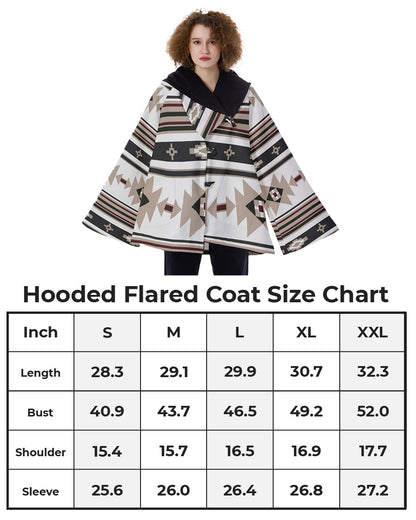 Fashion Women Pattern Button Coat Print Hooded Jacket Outerwear 09