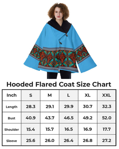 Fashion Women Pattern Button Coat Print Hooded Jacket Outerwear 03