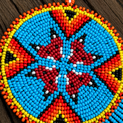 Sacred Bloom Handmade Beaded Medallion Fringe Necklace