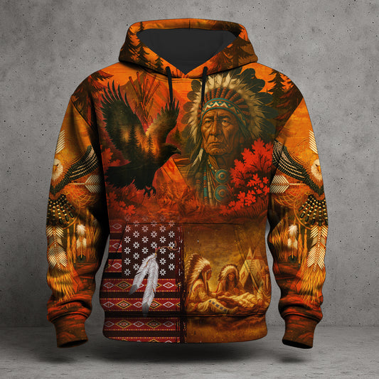 Echoes of the Ancestors – The Chief Spirit 3D Hoodie, Honoring Native Roots
