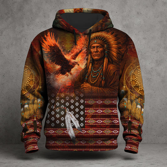 Echoes of the Ancestors – The Chief Spirit 3D Hoodie, Honoring Native Roots