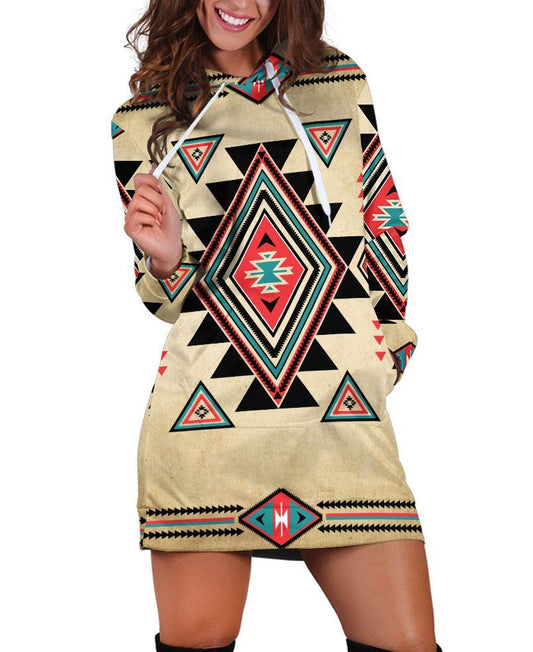 Native Gentle Motifs Hoodie Dress