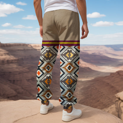 Tribal Aztec Pattern Sweatpants for Men & Women 26