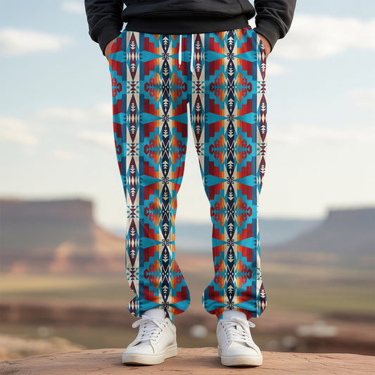 Tribal Aztec Pattern Sweatpants for Men & Women 04