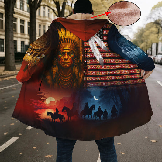 Native Heritage – The Chief Spirit Hoodie in Red & Blue, Symbol of Freedom and Pride