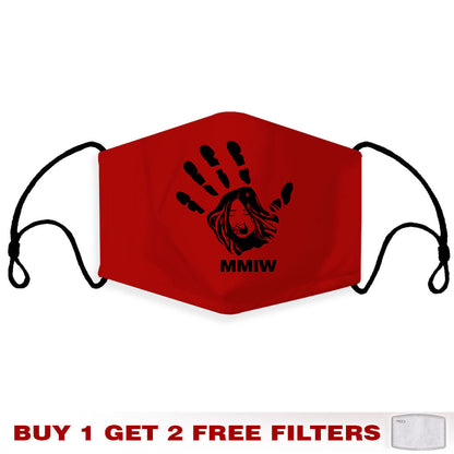 Face Mask Bandana Red Hand - Justice For Missing And Murdered Indigenous Women WC01-RED