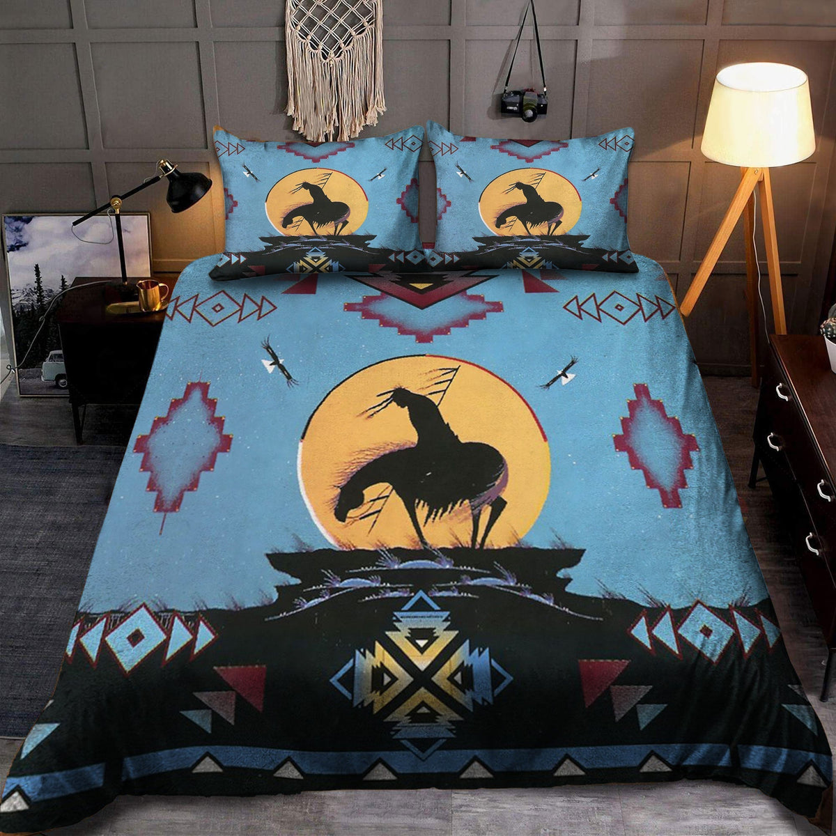 Blue Native Ride Horse Bedding Set WCS