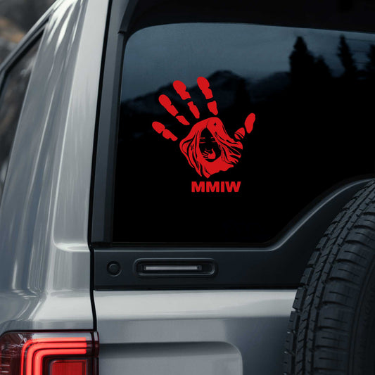 Justice for Missing Indigenous Women Sticker – Red Hand Symbol