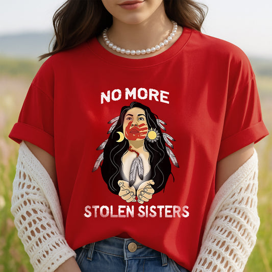MMIW For My Sisters I Wear Red, No More Stolen Sisters, Woman Red Hand Unisex T-Shirt/Hoodie/Sweatshirt