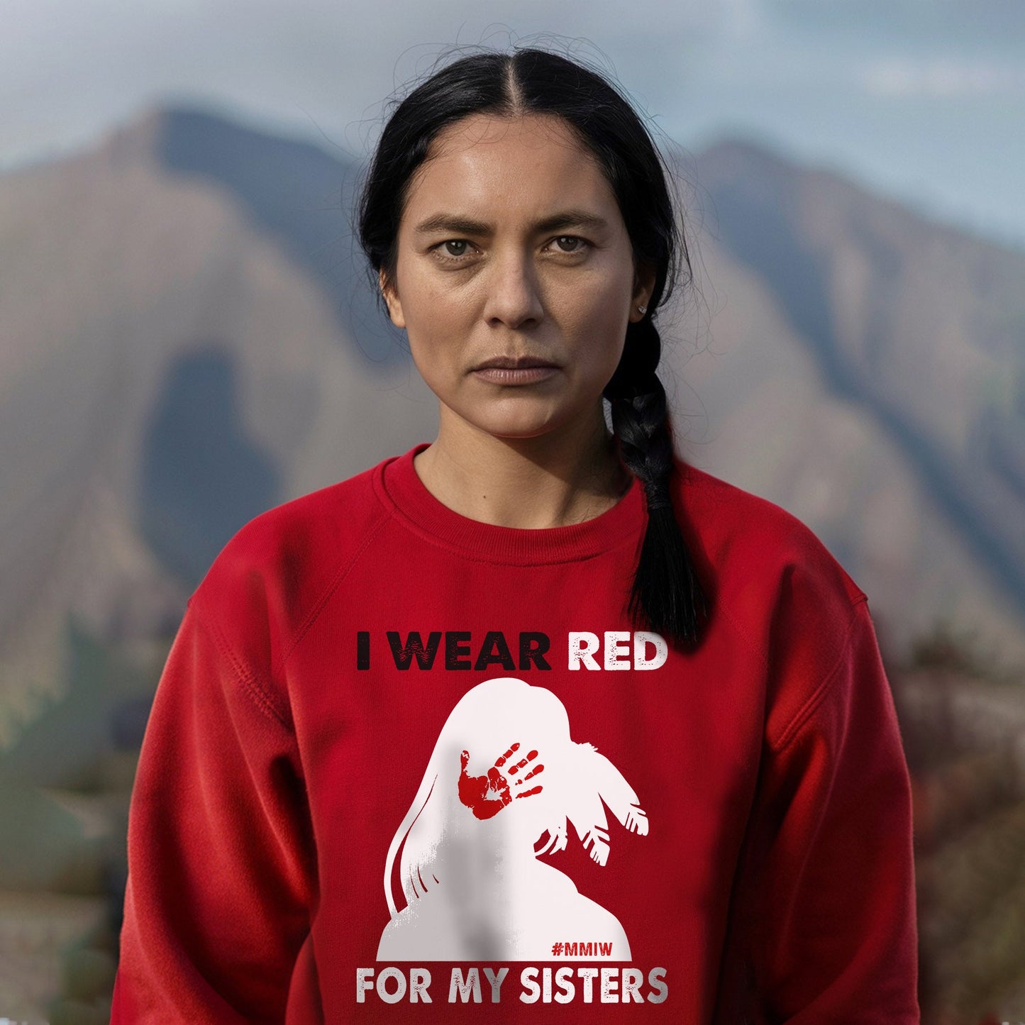 MMIW I Wear Red For My Sister, No More Stolen Sisters Red Hand