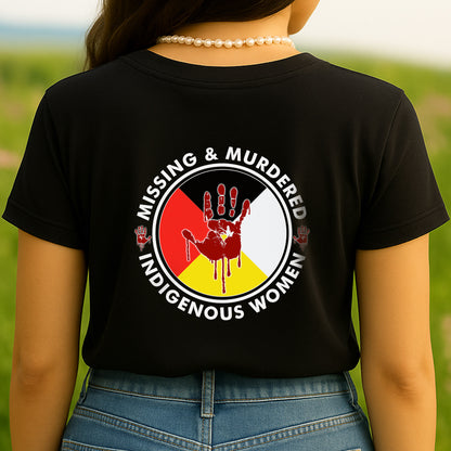 Missing Murder Indigenous Women Red Hand MMIW Unisex Back Hoodie/T-Shirt/Sweatshirt