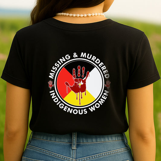 Missing Murder Indigenous Women Red Hand MMIW Unisex Back Hoodie/T-Shirt/Sweatshirt
