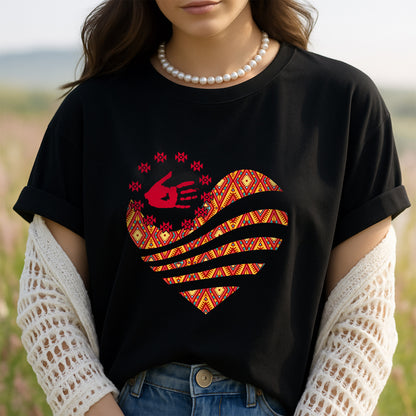 MMIW I Wear Red For My Sister Red Hand Together Heart Unisex T-Shirt/Hoodie/Sweatshirt