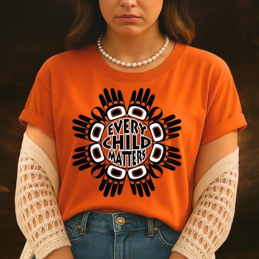 Every Child Matters Circle Hand Black For Orange Shirt Day Unisex T-Shirt/Hoodie/Sweatshirt