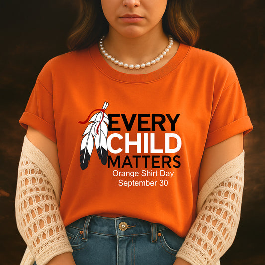 Every Child Matters Feather For Orange Shirt Day Unisex T-Shirt/Hoodie/Sweatshirt