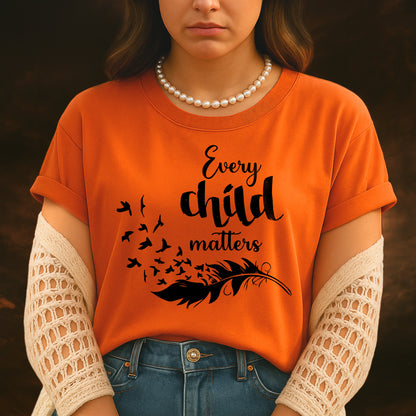 Every Child Matters Black Feather For Orange Day Native American Unisex T-Shirt/Hoodie/Sweatshirt