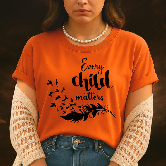 Every Child Matters Black Feather For Orange Day Native American Unisex T-Shirt/Hoodie/Sweatshirt
