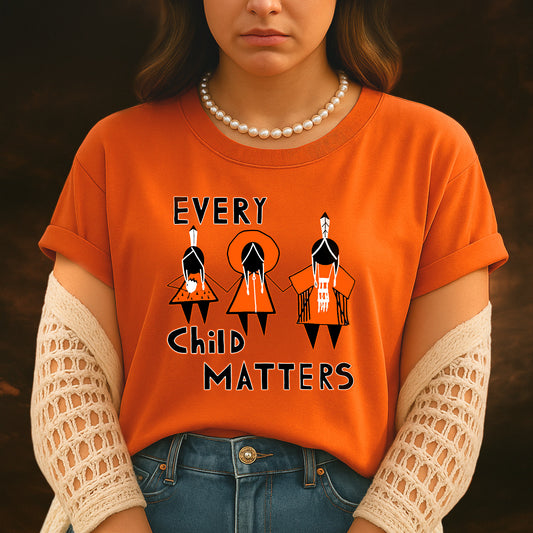 Every Child Matters Three Children Together Wear Orange Day Unisex T-Shirt/Hoodie/Sweatshirt