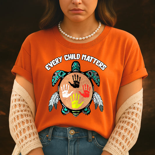 Feather Hand Color On Turtle For Orange Shirt Day Unisex T-Shirt/Hoodie/Sweatshirt