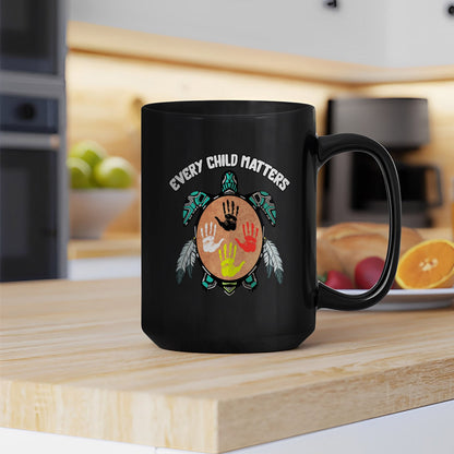 Every Child Matters Feather Hand Color On Turtle Ceramic Coffee Mug