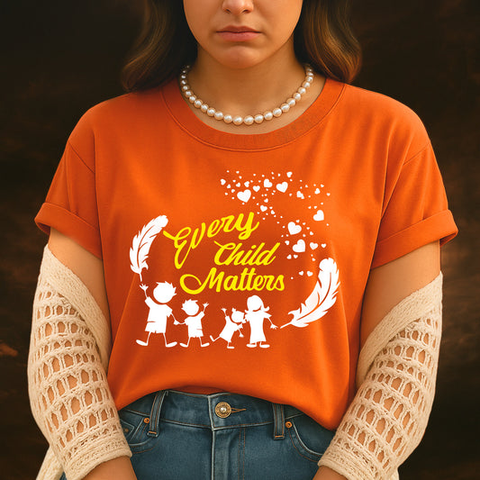 Every Child Matters Children Together Feather For Orange Shirt Day Unisex T-Shirt/Hoodie/Sweatshirt