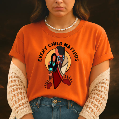 Every Child Matters Grandma With Niece Indigenous Orange Shirt Day Unisex T-Shirt/Hoodie/Sweatshirt