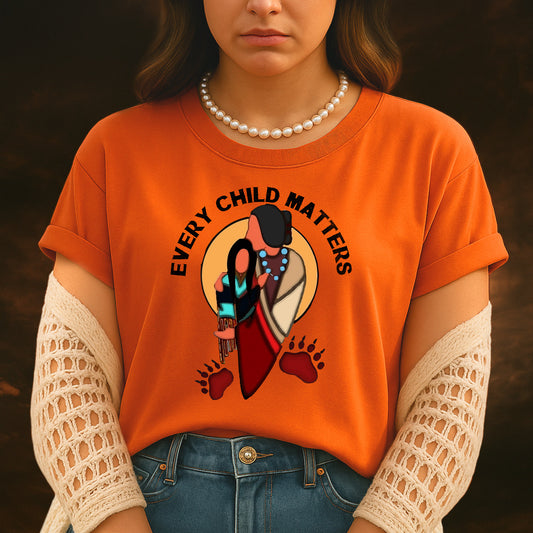 Every Child Matters Grandma With Niece Indigenous Orange Shirt Day Unisex T-Shirt/Hoodie/Sweatshirt