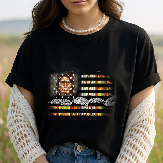 Native American Flag Feather Women Unisex T-Shirt/Hoodie/Sweatshirt