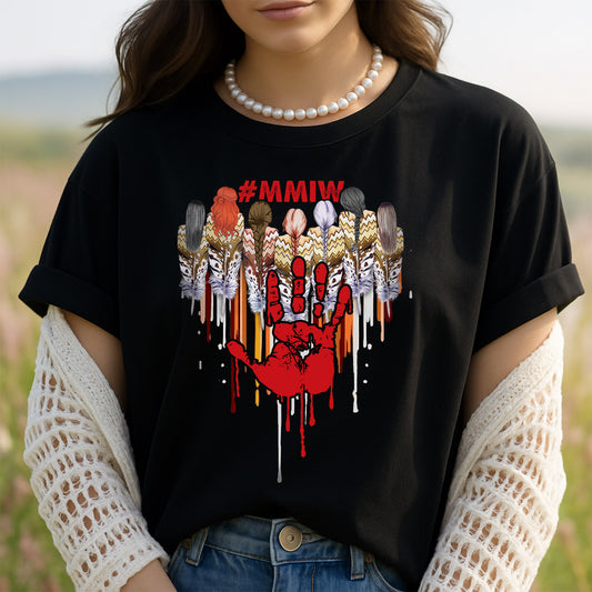 MMIW Women Heather Gray Hand Together Feather Heart Unisex T-Shirt/Hoodie/Sweatshirt