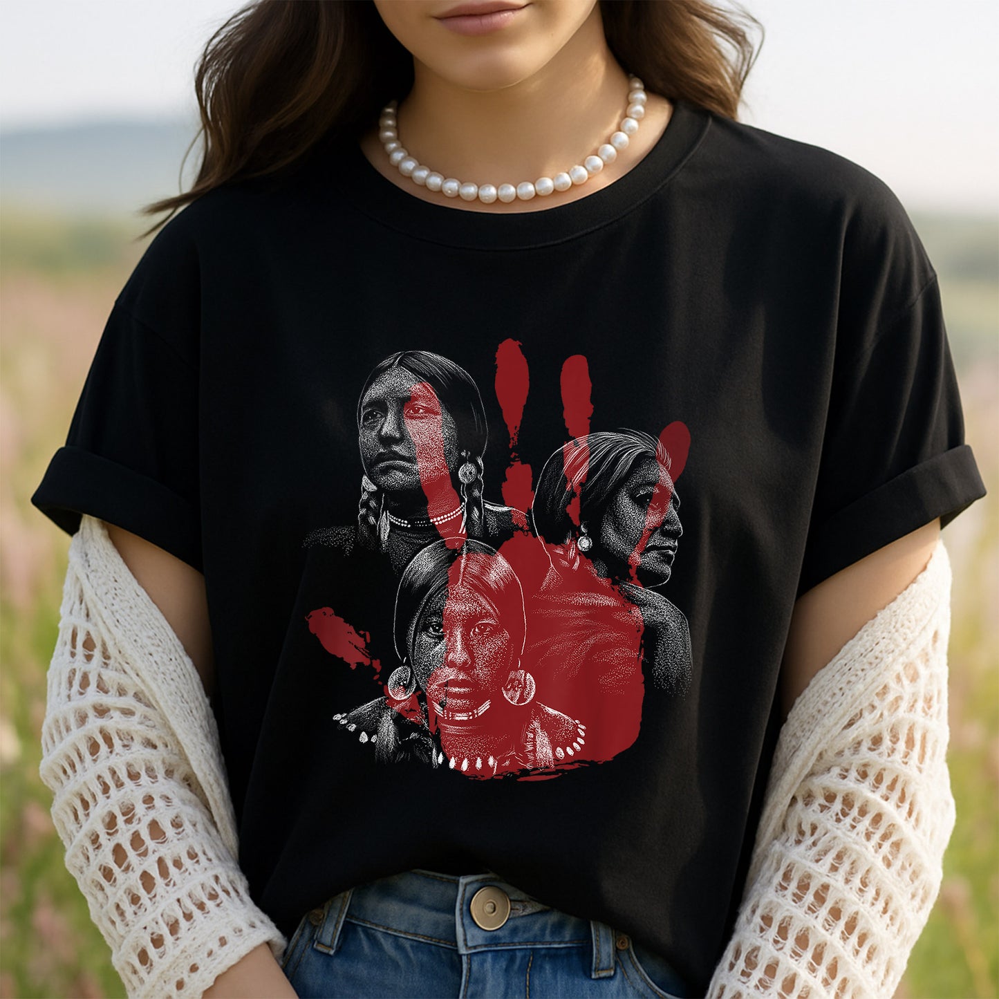MMIW No More Stolen Sisters Red Hand Unisex T-Shirt/Hoodie/Sweatshirt