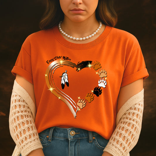 Every Child Matters Paws Of Heart Native American Unisex T-Shirt/Hoodie/Sweatshirt