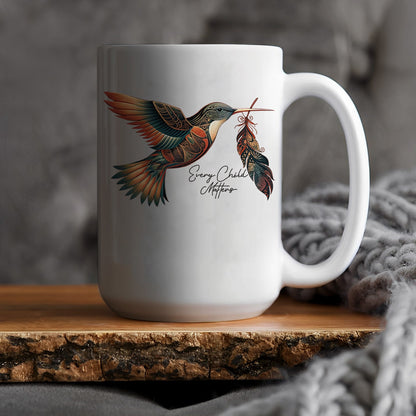 Every Child Matters Hummingbird Feather Native American Ceramic Coffee Mug