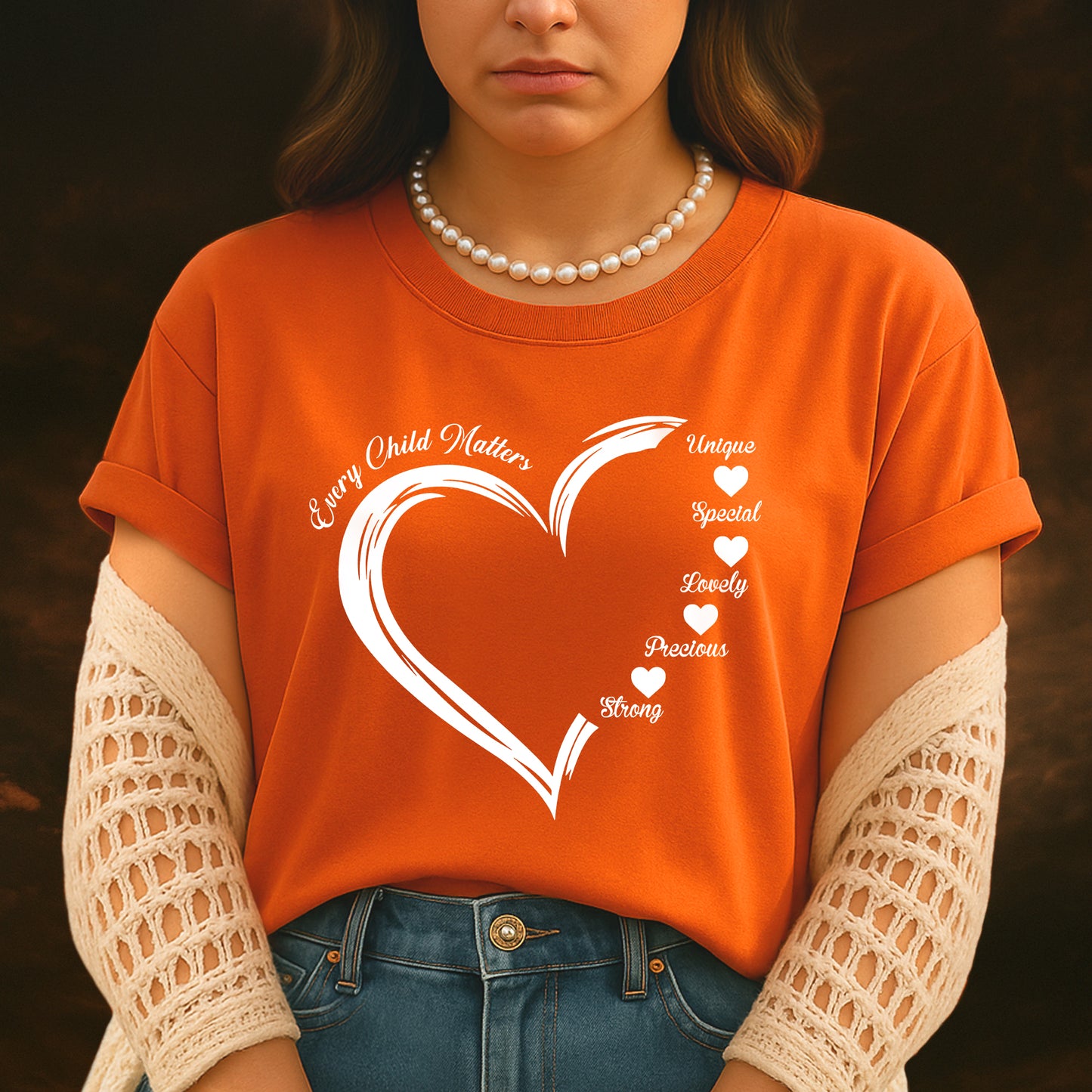 Every Child Matters White Heart Native American Unisex T-Shirt/Hoodie/Sweatshirt