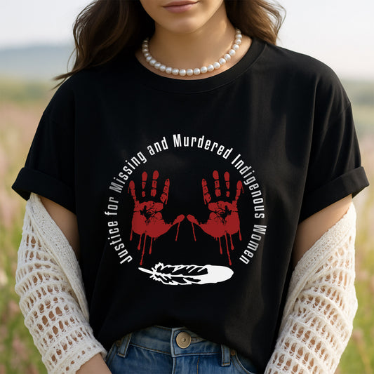MMIW Awareness Justice For MMIW Red Hands Unisex T-Shirt/Hoodie/Sweatshirt