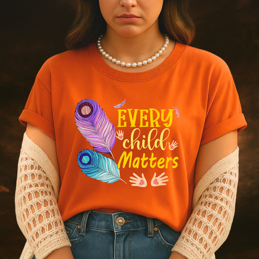 Every Child Matters Colorful Feathers For Orange Shirt Day Unisex T-Shirt/Hoodie/Sweatshirt 267