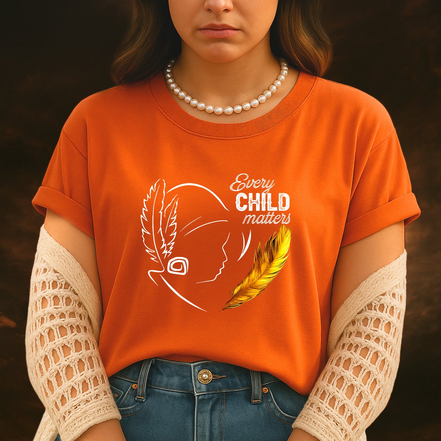 Every Child Matters Native Feather For Orange Shirt Day Unisex T-Shirt/Hoodie/Sweatshirt 290