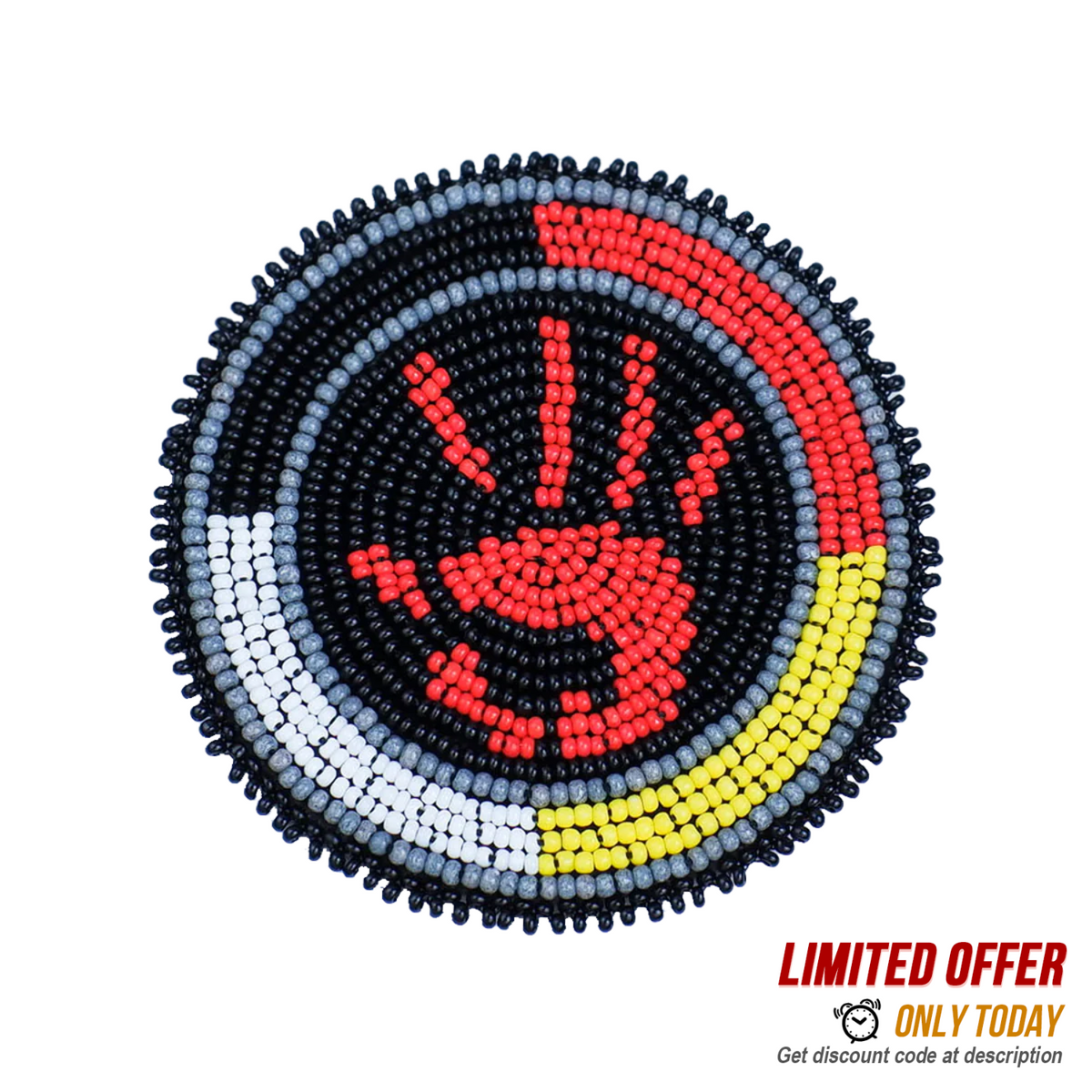Handprint Handmade Beaded Patch Necklace Pendant