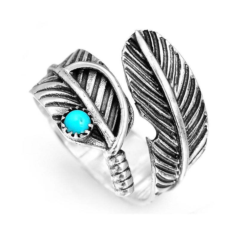 Native Feather Spirit Ring Silver