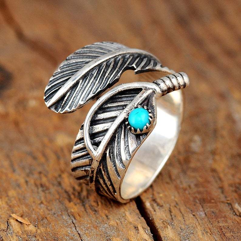 Native Feather Spirit Ring Silver