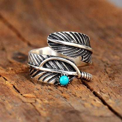 Native Feather Spirit Ring Silver