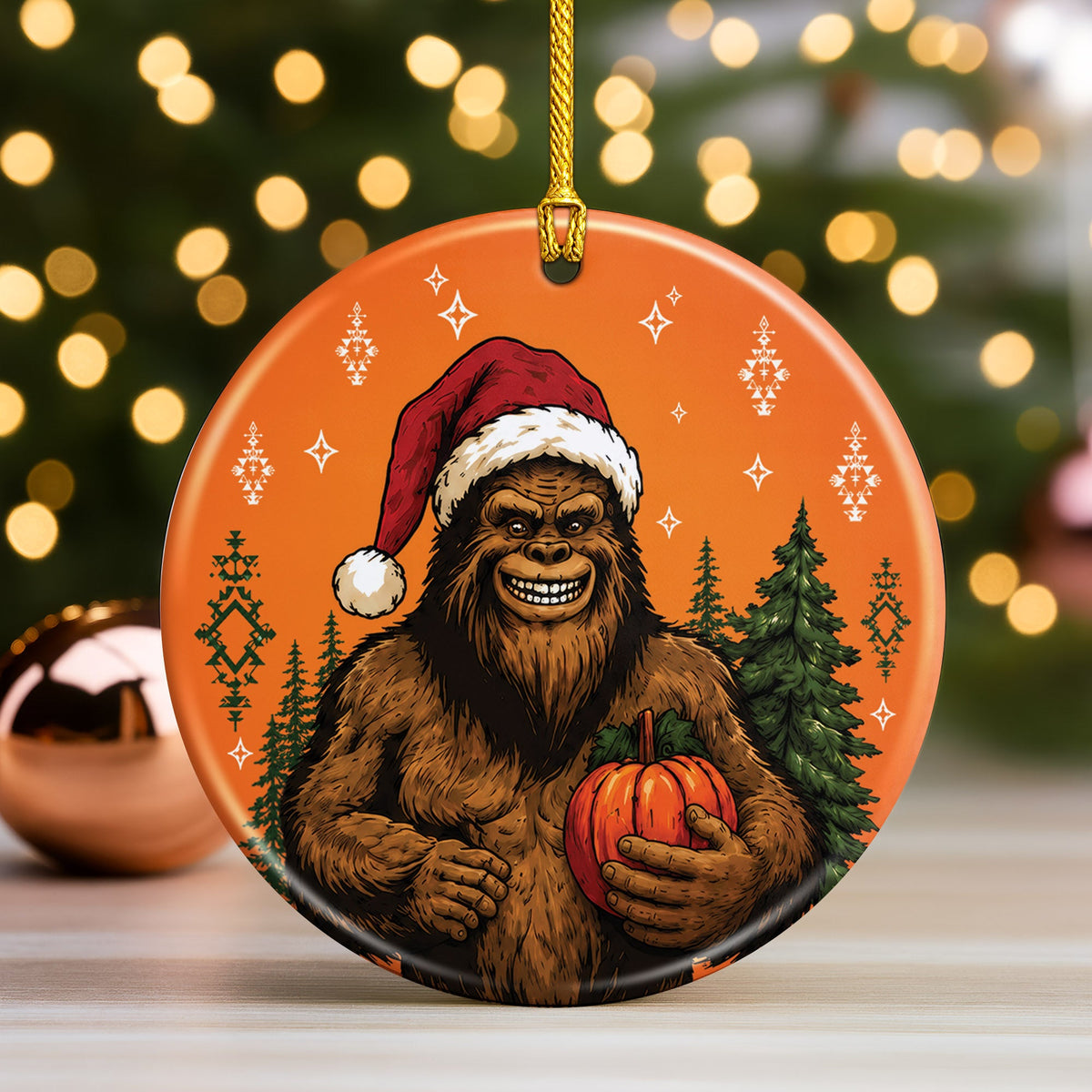 Native Inspired Animals Christmas Ornament Ceramic Holiday Tree Decoration Gift