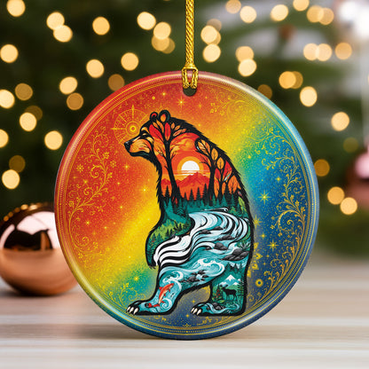 Spirit Animals Christmas Ornament Native Inspired Ceramic Holiday Decoration Gift