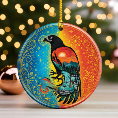 Spirit Animals Christmas Ornament Native Inspired Ceramic Holiday Decoration Gift